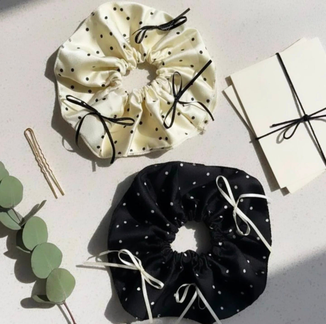 Polka Dot bow Scrunchies