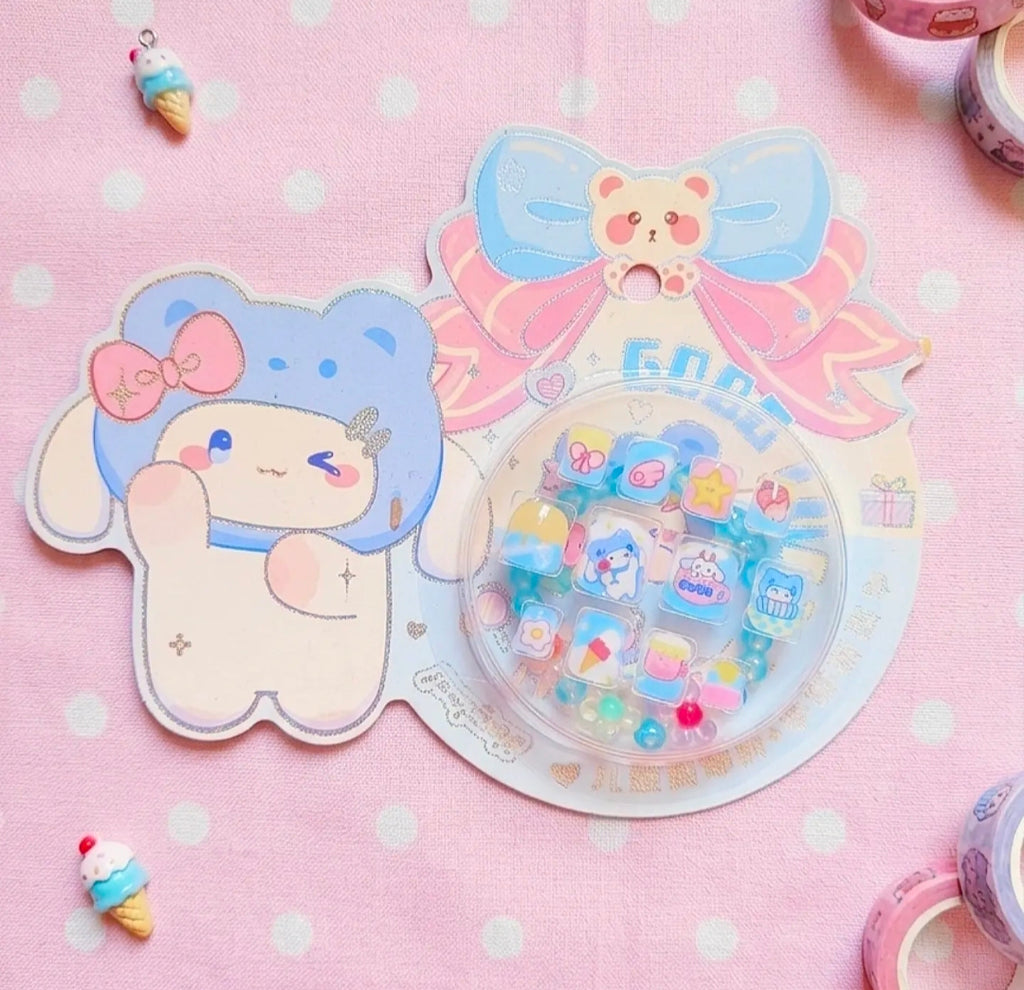 Sanrio nail stickers & Bracelet