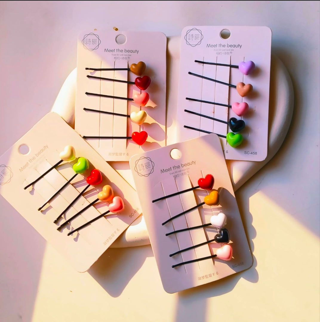 Heart design clip set