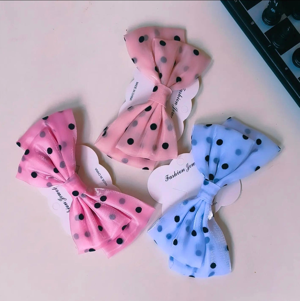 Polka Dot bow clip