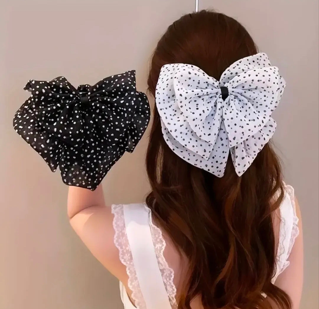 Bow Design polka dot Clutcher