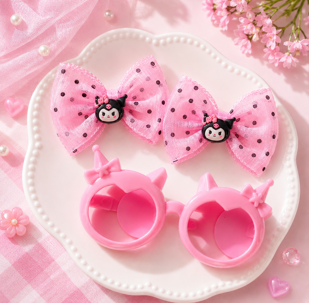 Cute Sunglasses & Bow clip set