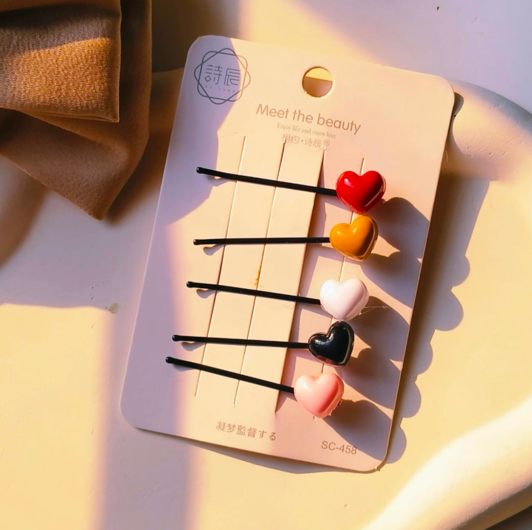 Heart design clip set