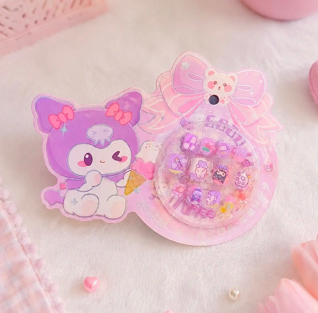 Sanrio nail stickers & Bracelet