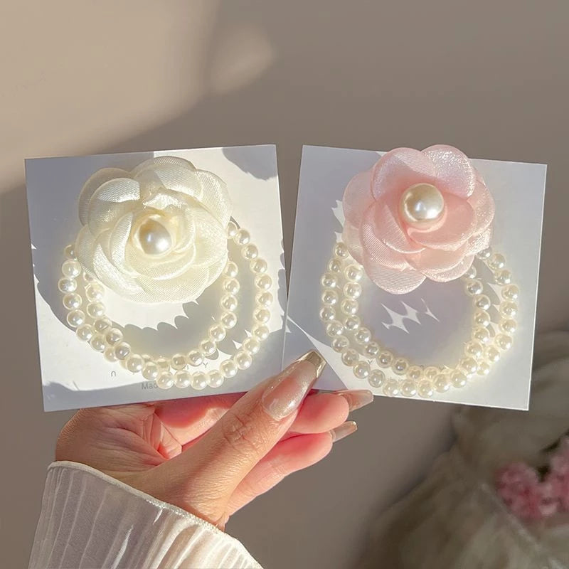 Flower pearl rubber band