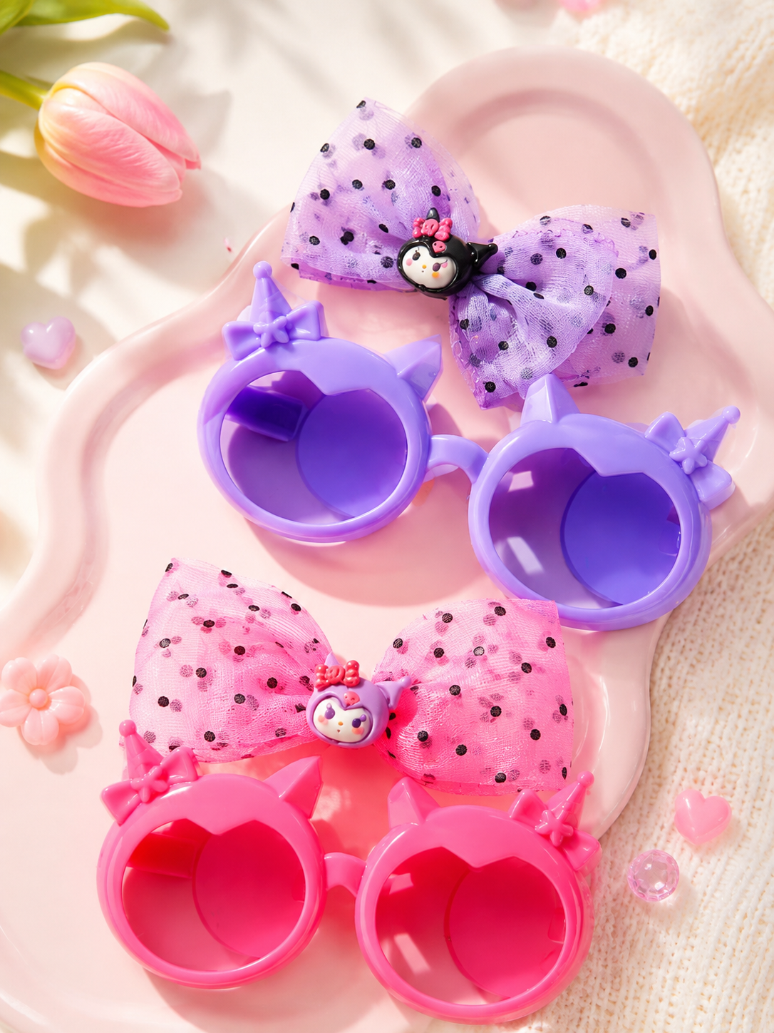 Cute Sunglasses & Bow clip set