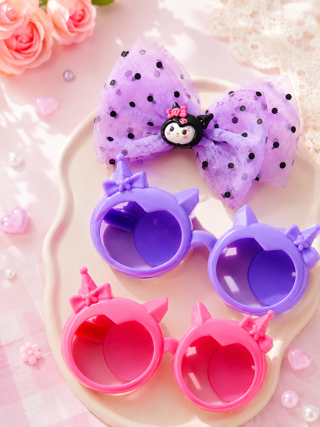 Cute Sunglasses & Bow clip set