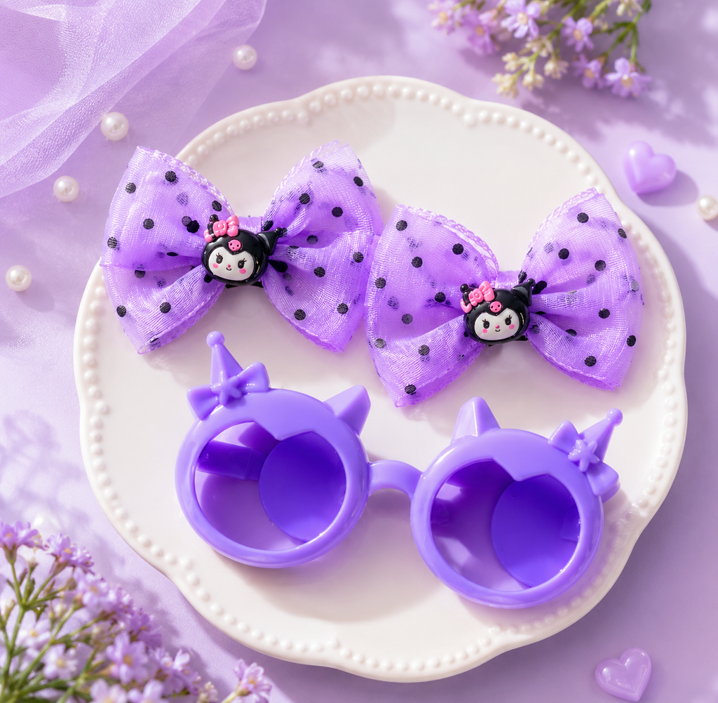 Cute Sunglasses & Bow clip set
