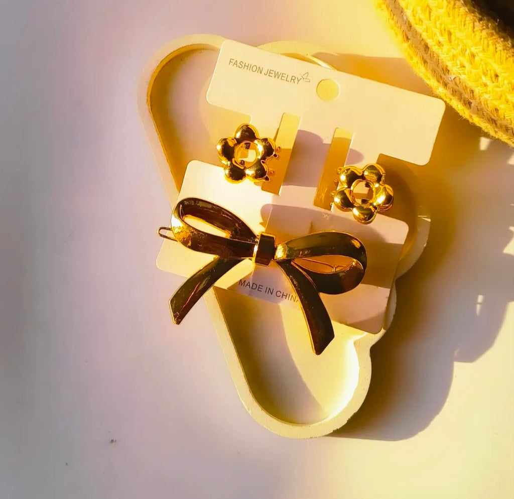 Metal bow clip & two small claw