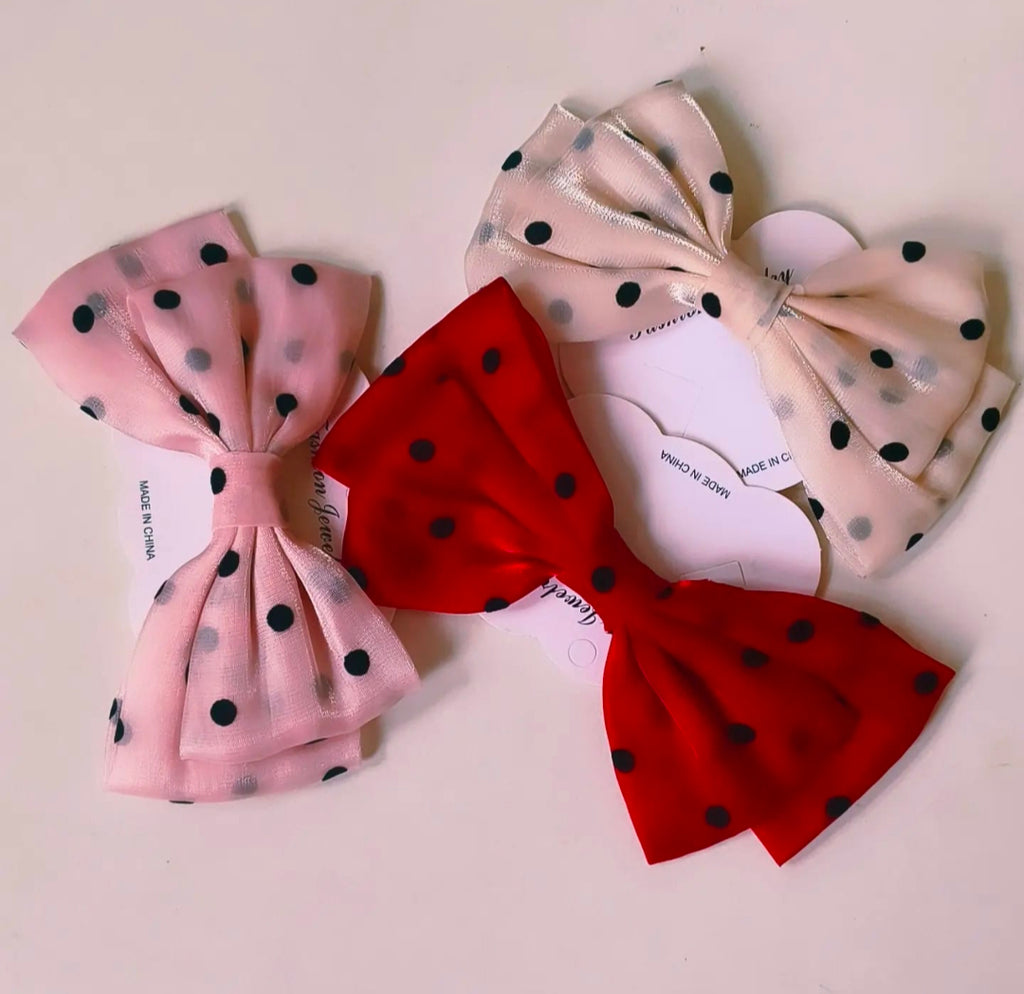 Polka Dot bow clip