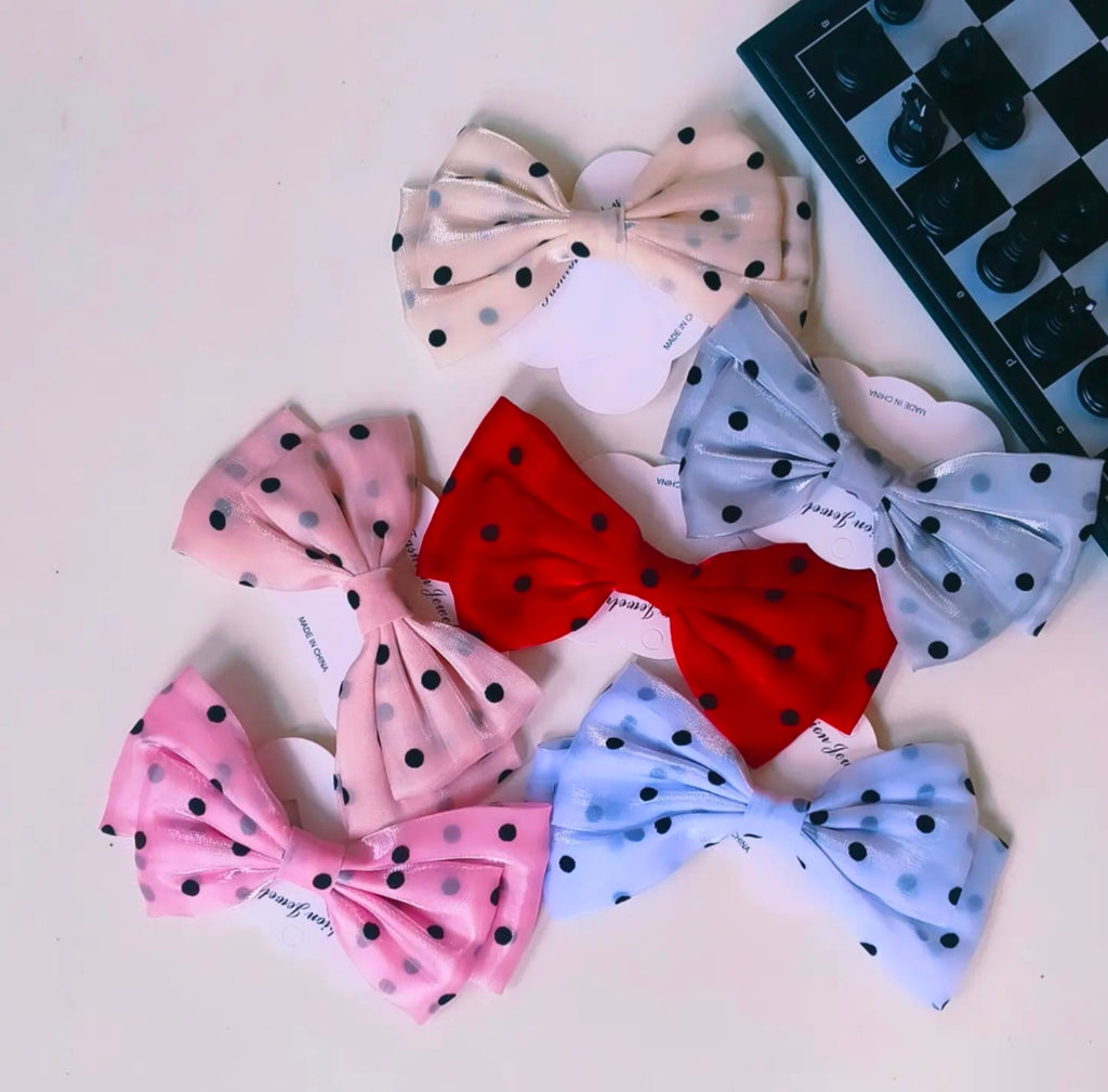 Polka Dot bow clip